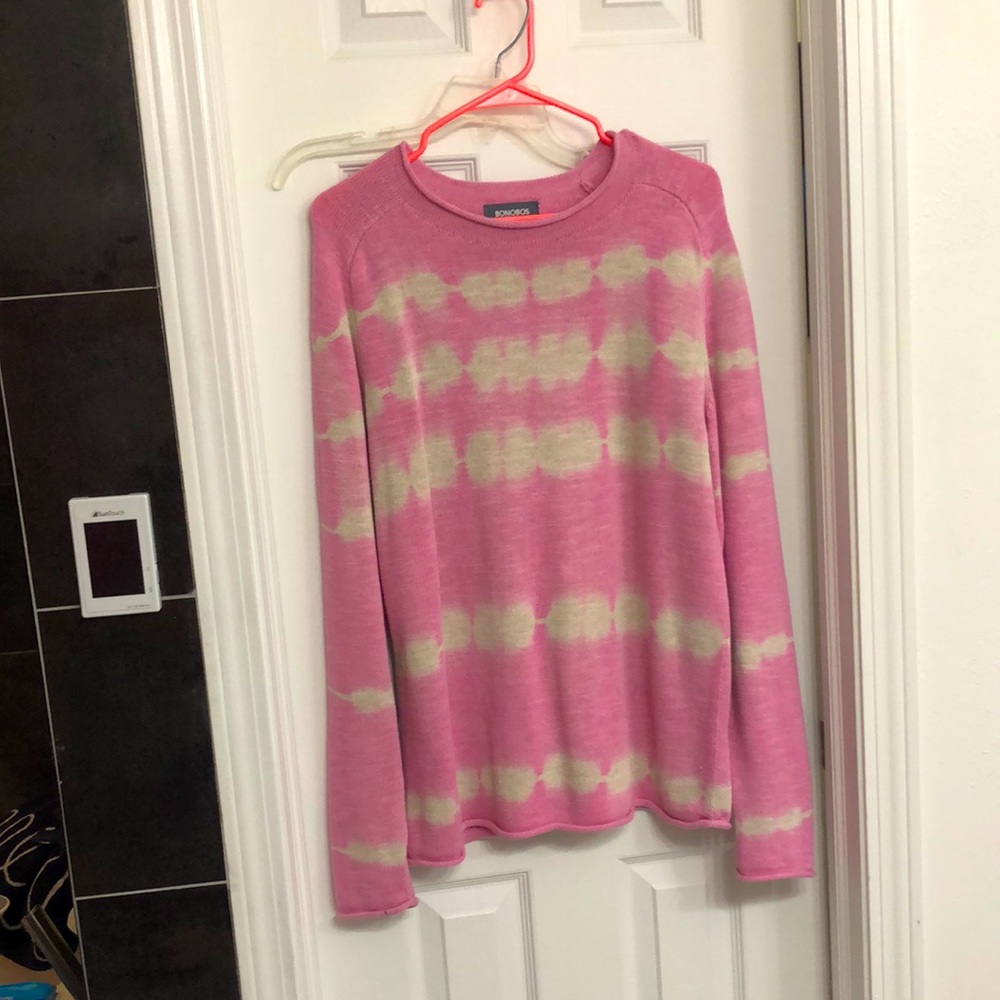 Bonobos Pink Tie Dye Loose knit sweater